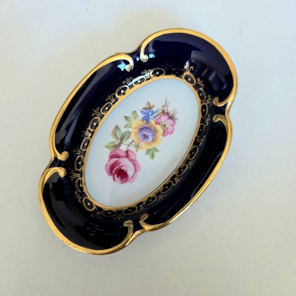 Graf von Henneberg Porzellan Echt Kobalt Made in Germany small dish ashtray - Picture 3 of 5